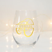 Letter O Monogram Bridesmaid Geschenk, Modernes El Weinglas Ohne Stiel