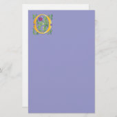 Letter O Monogram-Lilie Briefpapier (Vorne/Hinten)