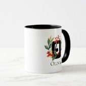 Letter O Monogram Ursprünglicher Berry Wreath Tasse (VorderseiteRechts)