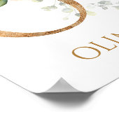 Letter O Monogram white creme Rose Kinderzimmer Po Poster (Ecke)