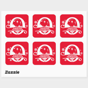 Letter O Monogramm Anfangsname Grußwort Quadratischer Aufkleber