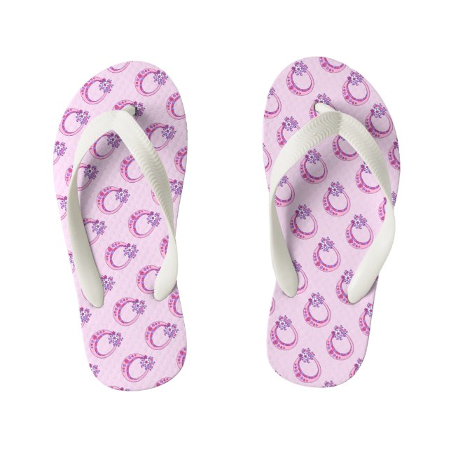 Letter O Monogramm Doodle Art Flip Flops Kinderbadesandalen (Fußbett)