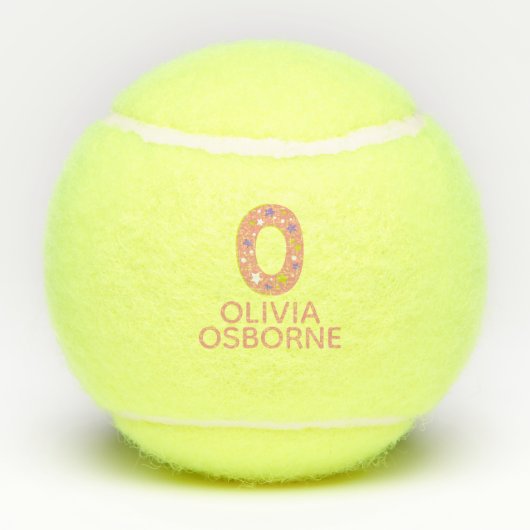Letter O-Monogramm-Girls, personalisiert Tennisbälle (Rückseite)
