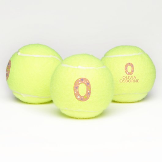 Letter O-Monogramm-Girls, personalisiert Tennisbälle (Multi)