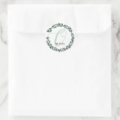 Letter O Monogramm Individuelle Name Minimalistisc Runder Aufkleber (Tasche)