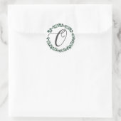 Letter O Monogramm Minimalistischer botanischer Le Runder Aufkleber (Tasche)