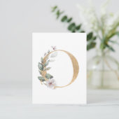 Letter O Monogramm Postkarte (Stehend Vorderseite)