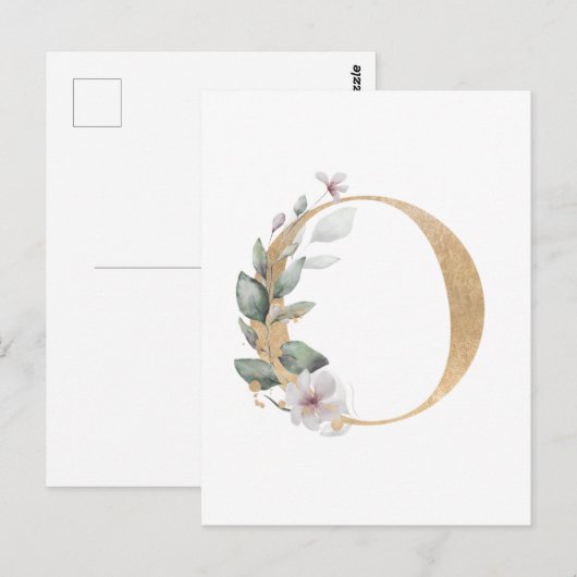 Letter O Monogramm Postkarte (Vorne/Hinten)