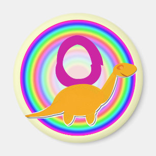 Letter O Orange Dinosaur Diplodocus Kühlschrankmag Magnet
