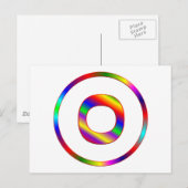 Letter O Rainbow Postkarte (Vorne/Hinten)