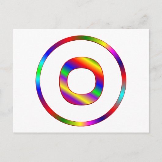 Letter O Rainbow Postkarte (Vorderseite)