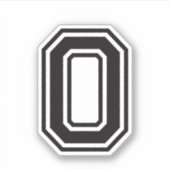 Letter O Schriftart-Alphabet für sportliche Uni Aufkleber (Vorderseite)