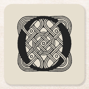 Letter O Vintag Celtic Knot Monogram Rechteckiger Pappuntersetzer
