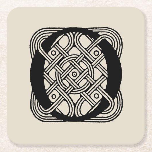 Letter O Vintag Celtic Knot Monogram Rechteckiger Pappuntersetzer (Vorderseite)