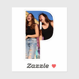 Letter P Alphabet & Photo Custom-Cut Vinyl Sticker