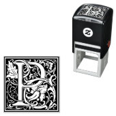 Letter P art nouveau schwarz-weiß Tile Permastempel (Beispiel)