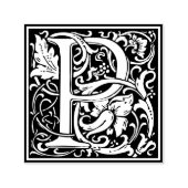 Letter P art nouveau schwarz-weiß Tile Permastempel (Design)