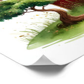 Letter P Bonsai Tree Fairy Poster Japanese Garden (Ecke)