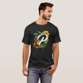 Letter P Capital Alphabet Flowers Monogram Initial T-Shirt (Vorne ganz)