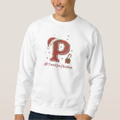 Letter P Christmas Monogram Design Sweatshirt (Vorderseite)