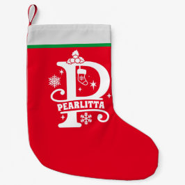Letter P Christmas Monogramm Anfangsname Red White Kleiner Weihnachtsstrumpf