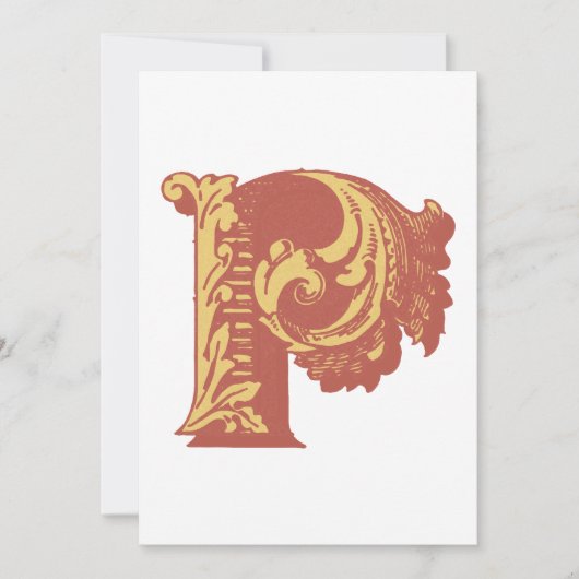 Letter "P" Elegant bestickt Einladung (Vorderseite)