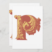 Letter "P" Elegant bestickt Einladung (Vorne/Hinten)