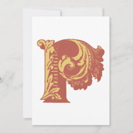 Letter "P" Elegant bestickt Einladung