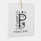 Letter P Elegant Monogram Christmas Ornament (Rechts)