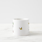 Letter P Floral Butterfly Monogramm Espressotasse (Vorderseite)
