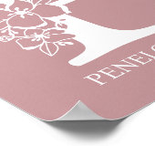 Letter P Floral Monogram Name Kinderzimmer Modern Poster (Ecke)