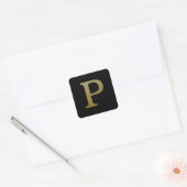 Letter P Gold Square Sticker (Umschlag)