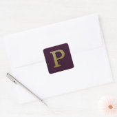 Letter P Gold Square Sticker (Umschlag)