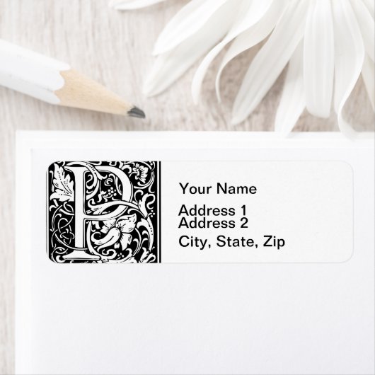 Letter P Medieval Monogramm Vintag (Insitu)