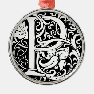 Letter P Medieval Monogramm Vintag Ornament Aus Metall