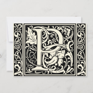 Letter P Mittelalterliche Monogram Art Nouveau Einladung