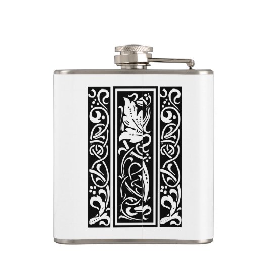 Letter P Mittelalterliche Monogram Art Nouveau Flachmann (Rückseite)