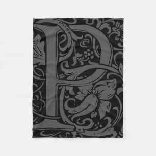 Letter P Mittelalterliche Monogram Art Nouveau Fleecedecke