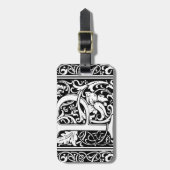 Letter P Mittelalterliche Monogram Art Nouveau Gepäckanhänger (Vorderseite vertikal)