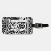 Letter P Mittelalterliche Monogram Art Nouveau Gepäckanhänger (Vorderseite horizontal)