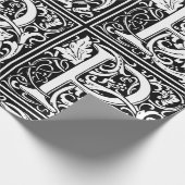 Letter P Mittelalterliche Monogram Art Nouveau Geschenkpapier (Ecke)