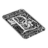 Letter P Mittelalterliche Monogram Art Nouveau Magnet (Rechte Seite)