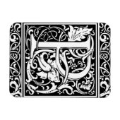 Letter P Mittelalterliche Monogram Art Nouveau Magnet (Horizontal)