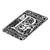 Letter P Mittelalterliche Monogram Art Nouveau Magnet (Linke Seite)