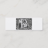 Letter P Mittelalterliche Monogram Art Nouveau Mini Visitenkarte (Rückseite)