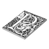 Letter P Mittelalterliche Monogram Art Nouveau Notizblock (Rotiert)