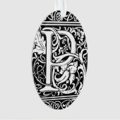 Letter P Mittelalterliche Monogram Art Nouveau Ornament (Vorderseite)