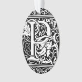 Letter P Mittelalterliche Monogram Art Nouveau Ornament (Vorderseite)