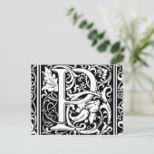 Letter P Mittelalterliche Monogram Art Nouveau Postkarte (Stehend Vorderseite)