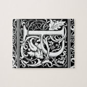 Letter P Mittelalterliche Monogram Art Nouveau Puzzle (Horizontal)